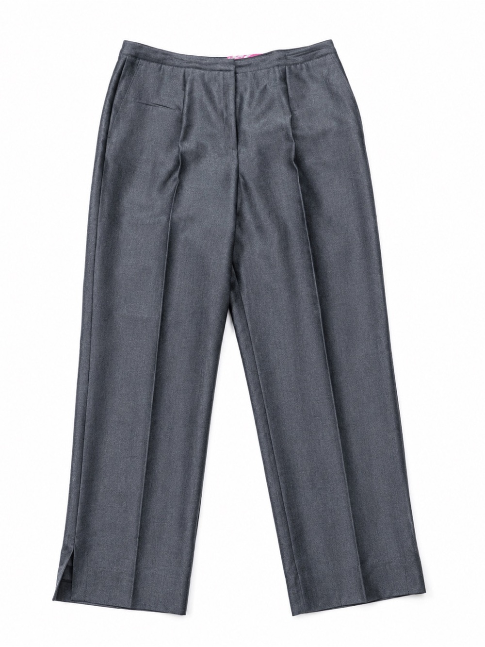 NWT Norton McNaughton Gray Dress Tailored Tall Trouser Pink Plaid Waistband 14
